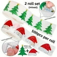 thumbnail image 1 of Dserfhy 2 Rolls Christmas Hat Stickers 1000 Pcs Glitter Red Santa Hat Stickers Waterproof Self-Adhesive Seal Decals for Envelope Journal Invitation Greeting Card Scrapbook Decor, 1 of 7