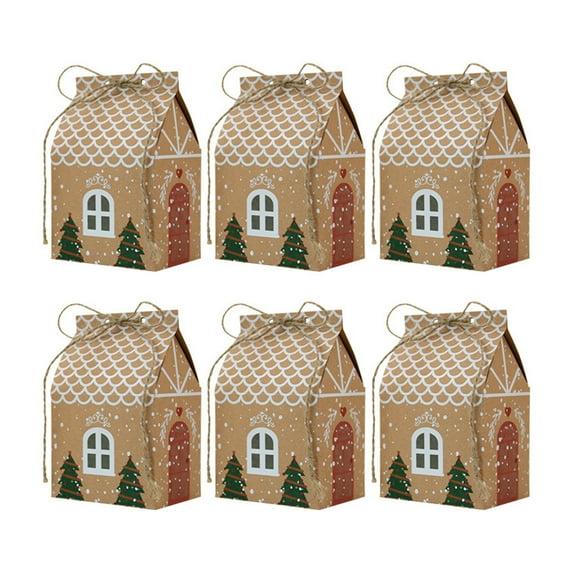 Dserfhy 24 Pcs Christmas Cottage Gift Box 3D Pop Up House Shaped Gift Box Paper Treat Box for Holiday Party Favors Cookie Candy Packaging
