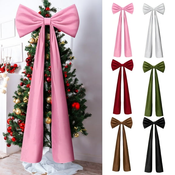 Dserfhy 71 Inches Christmas Extra Large Velvet Bow Giant Xmas Tree Toppers Bows for Home Wreath Wall Backdrop Birthday Wedding Party Decoration