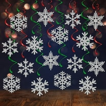 Dserfhy 8 Pcs Christmas Snowflake Hanging Swirl Decorations Winter Party Glitter Snowflake Ceiling Streamers for Christmas Birthday Baby Shower New Year Wedding Decor