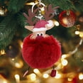 thumbnail image 1 of Dserfhy Christmas Deer Keychain Cute Reindeer Pom Pom Keyring Faux Fur Fluffy Plush Ball Charm for Handbag Backpack Purse Accessory, 1 of 8