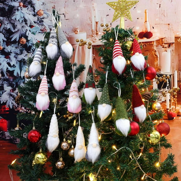 Dserfhy Christmas Gnome Ornaments Plush Faceless Doll Xmas Tree Hanging Decoration for Holiday Home Tree Decor
