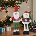 thumbnail image 1 of Dserfhy Christmas Plush Doll with Retractable Legs Handmade Standing Snowman Santa Claus Plush Toy Xmas Winter Holiday Party Decoration Ornament, 1 of 7