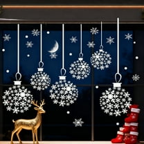 Dserhfy Christmas Snowflake Window Clings Large White Snowflake Window Stickers Winter PVC Decals for Glass Indoor Holiday Decoration