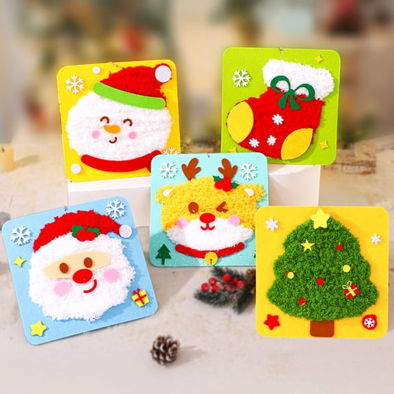 Dserfhy DIY Christmas Embroidery Kit Cute Tree/Stocking/Santa Embroidery Stitching Projects Xmas Sewing Craft Kit with Pattern Needles Threads Tools for Beginners