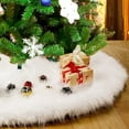 thumbnail image 1 of Dserfhy Faux Fur Christmas Tree Skirt White Furry Christmas Tree Skirt Thick Soft Plush Rug for Winter Holiday Xmas Party Decoration, 1 of 8