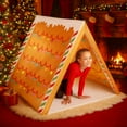 thumbnail image 1 of Dserfhy Gingerbread Christmas Tent 43" x 33" Brown Christmas Sleepover Tent for Kids Gingerbread Play Tent House for Indoor Holiday Party, 1 of 8