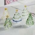thumbnail image 1 of Dserfhy Glass Christmas Tree Mini Tabletop Xmas Tree Figurine with Star Topper for Winter Holiday Table Mantel Shelf Home Decoration, 1 of 8