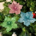 thumbnail image 1 of Dserfhy Glitter Artificial Flower Christmas Decoration DIY Christmas Tree Wreath Ornaments Faux Poinsettia Flower for Xmas New Year Wedding Party Holiday Decoration, 1 of 8