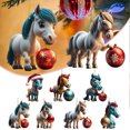 thumbnail image 1 of Dserfhy Horse Christmas Ornament Cartoon 2D Flat Horse Hanging Ornament with Santa Hat And Christmas Balls Acrylic Car Rear View Mirror Charm for Auto Interior Accessories, 1 of 8