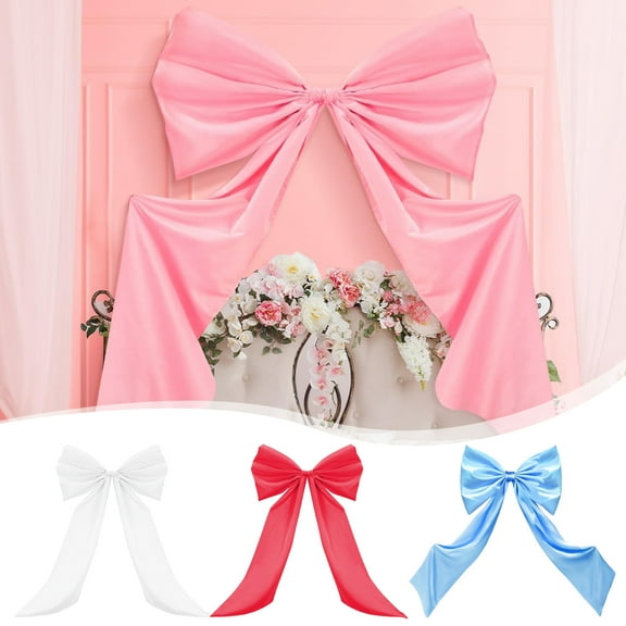 Dserfhy Large Satin Bow 78" x 48" Giant Bow Ribbon Tie for Christmas Birthday Party Wedding Bridal Bachelorette Graduation Room Backdrop Wall Decor