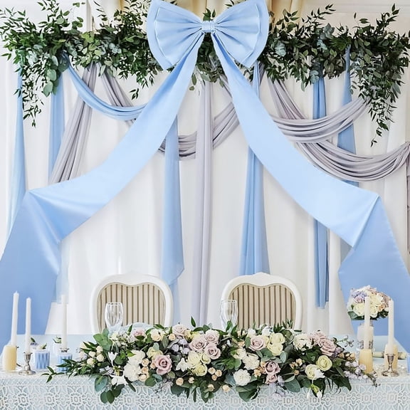 Dserfhy Large Satin Bow for Backdrop 75" x 18" Giant Bow Ribbon Tie for Wedding Engagement Bachelorette Bridal Shower Christmas Room Wall Door Decor