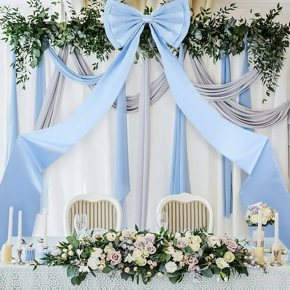 Dserfhy Large Satin Bow for Backdrop 75" x 18" Giant Bow Ribbon Tie for Wedding Engagement Bachelorette Bridal Shower Christmas Room Wall Door Decor