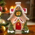 thumbnail image 1 of Dserfhy Mini Christmas House Figurine Small Resin Snowy Village House Statue with Wreath And Pine Trees for Fairy Garden Holiday Decor Micro Landscape, 1 of 7