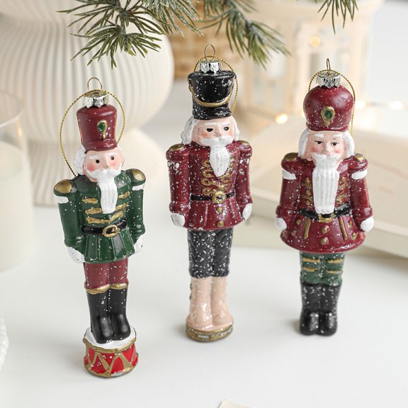 Dserfhy Nutcracker Puppet Pendant Christmas Decoration Soldier Wooden Hanging Ornaments Xmas Tree Figure Toy Fireplace Entrance Decor