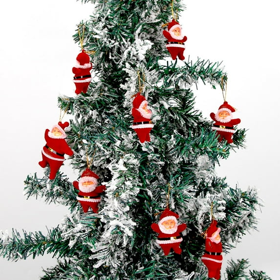 Dserfhy Santa Claus Ornaments 3D Flocking Santa Doll Christmas Tree Hanging Ornaments for Wall Window Door Home Party Holiday Decor