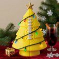 thumbnail image 1 of Dserfhy Sports Ball Inspired Christmas Tree Figurine Handcrafted Faux Leather Tree Shaped Tabletop Decoration with Golden Star Topper for Holiday Home Decor, 1 of 8