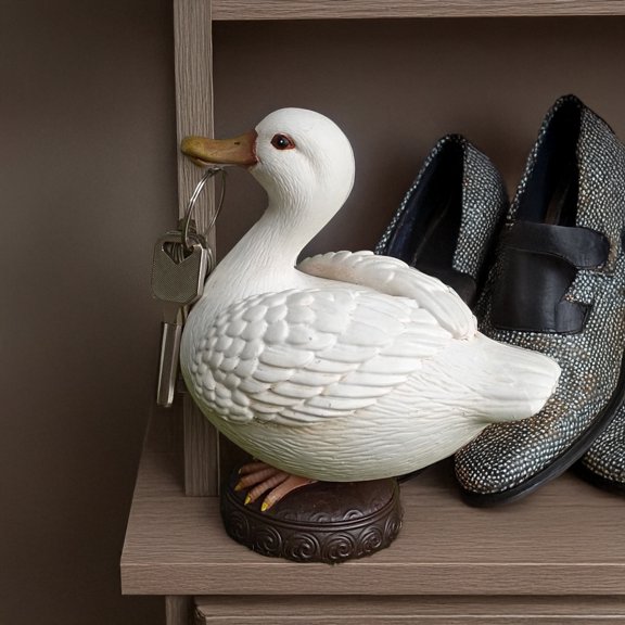 Dserhfy 1/2Pcs Magnetic Beak Duck Statue Key Holder Resin Duck Figurine Key Hanger Home Office Animal Sculpture Desktop Decoration Ornament