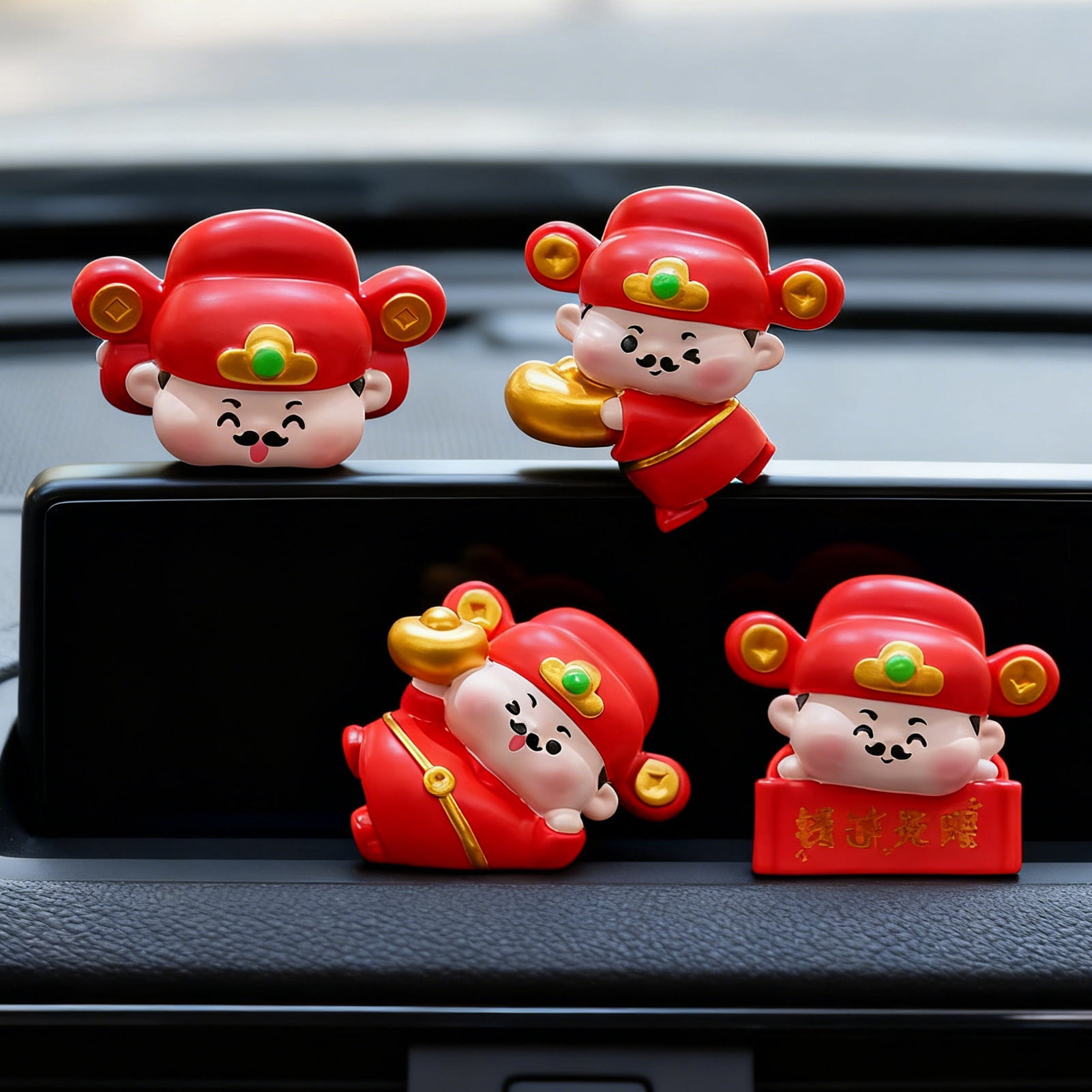 Dserhfy 1/4Pcs God of Wealth Figurine Computer Monitor Decoration ...