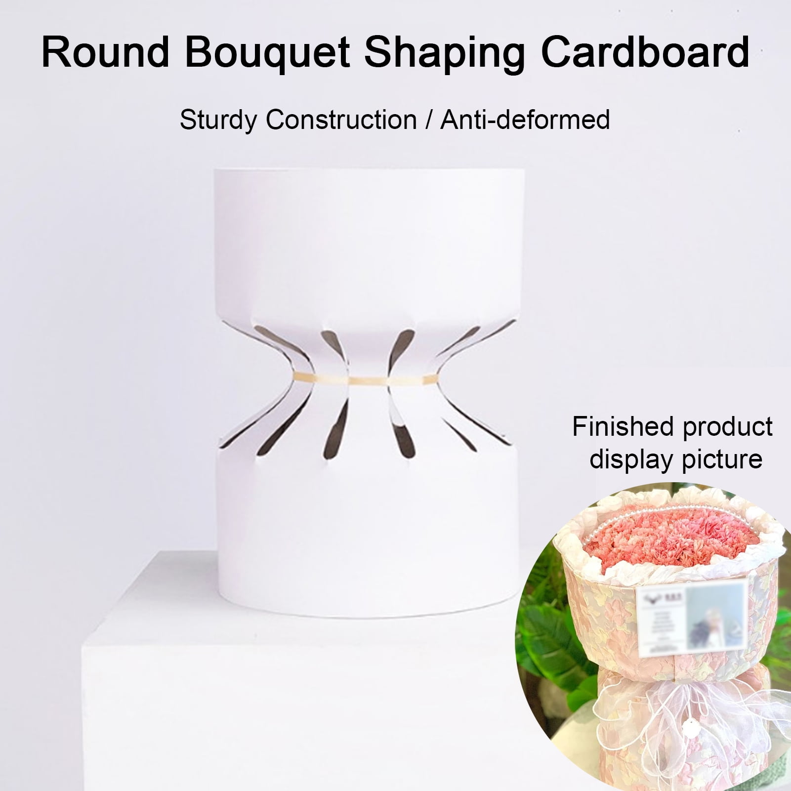 Dserhfy 10Pcs Flower Shaping Paper Perfect Shape Sturdy Construction Tear-Resistant Not Easily Collapse DIY Round Bouquet Shaping Cardboard Party Supply