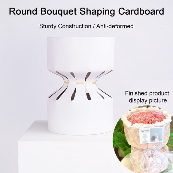 Dserhfy 10Pcs Flower Shaping Paper Perfect Shape Sturdy Construction Tear-Resistant Not Easily Collapse DIY Round Bouquet Shaping Cardboard Party Supply