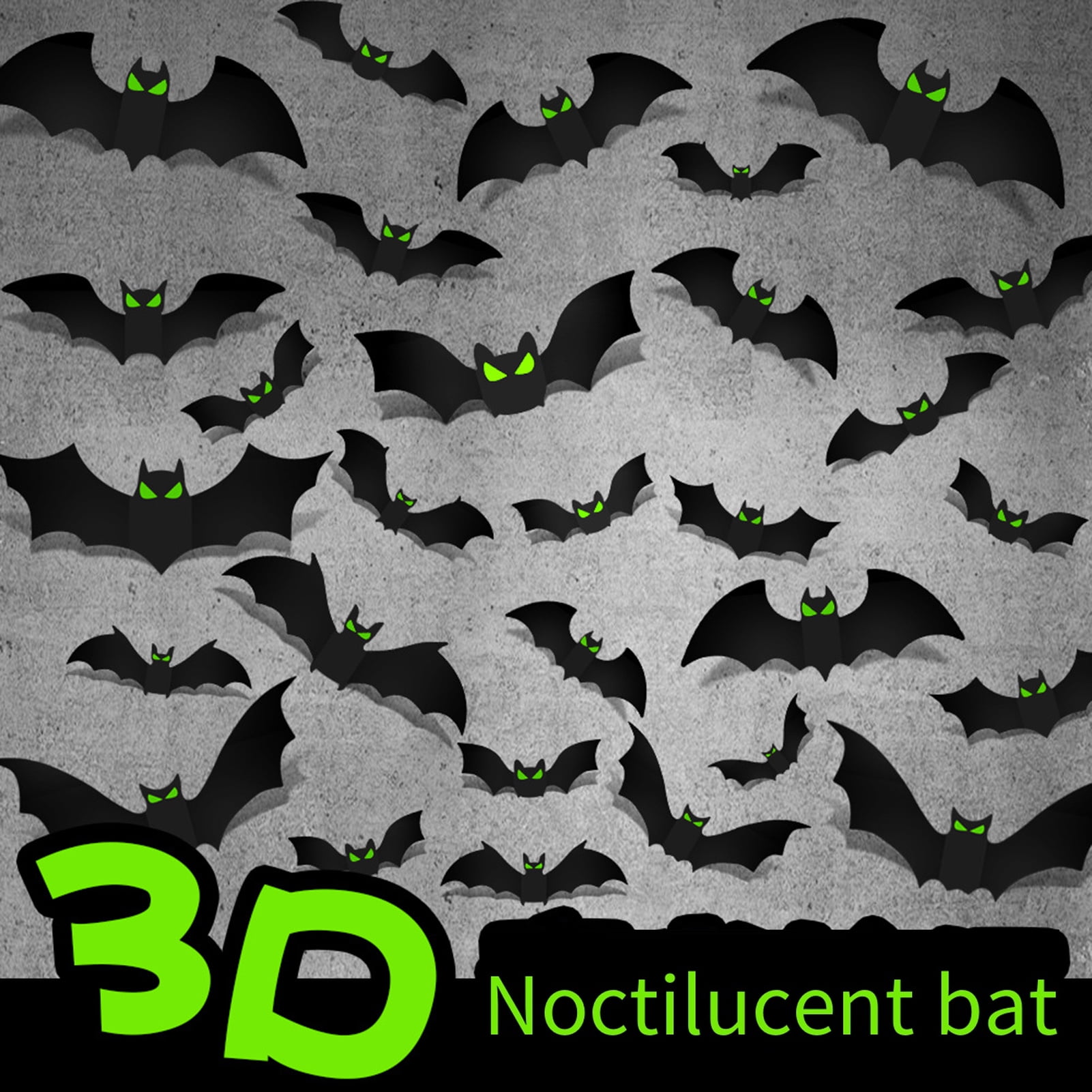 Dserhfy 128Pcs Halloween Bat Decorations Plastic GlowinTheDark 3D
