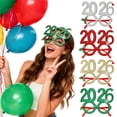thumbnail image 1 of Dserhfy 2026 New Year Eve Glasses Christmas Party Photo Props for Adults Kids Festive Celebration Eyewear for Countdown Party, 1 of 8