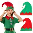 thumbnail image 1 of Dserhfy 2Pcs Christmas Elf Hat Red Green Festive Caps with Bells Soft Holiday Party Headwear for Xmas Photos Events Fashionable Winter Wear, 1 of 8