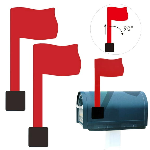 Dserhfy 2Pcs Red Mailbox Flag 90 Degrees Rotatable Heavy Duty Easy to Install Weather-proof Acrylic Universal Mailbox Decoration Flag Replacement