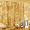 thumbnail image 1 of Dserhfy 300 LED Fairy Curtain Lights 9.8ft x 9.8ft Window Wall Hanging String Light USB Powered Curtain Light for Bedroom Backdrop Wedding Party Indoor Decor, 1 of 8