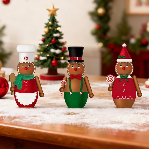 Dserhfy 3Pcs Christmas Wooden Unfinished Nutcracker Figurine DIY Blank Unpainted Soldier Figure Festival Holiday Party Ornament Decoration