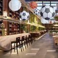 thumbnail image 1 of Dserhfy 5 Pcs/Set Football Paper Lanterns, Hanging Great Fidelity Foldable Round Olive Shape Decoration, Clear Print Reusable Basketball Lantern Ornaments Household Decor Stuff, 1 of 8