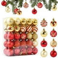 thumbnail image 1 of Dserhfy 50 Pcs Mini Red Christmas Balls Ornaments Set Shatterproof Lightweight Glitter Hanging Balls Xmas Pendant Decoration, 1 of 7