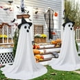 thumbnail image 1 of Dserhfy 55" Solar Ghost Light for Halloween Outdoor Decoration Waterproof Light Up Standing White Ghost with Witch Hat for Front Porch Yard Gardens Tree Lawn Decor, 1 of 8
