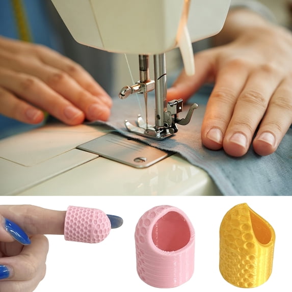 Dserhfy 5Pcs Sewing Finger Cover Anti-Puncture Protection Long Nail Ergonomic Anti-Slip Texture Sewing Needle Guard