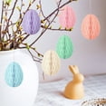 thumbnail image 1 of Dserhfy 6 Pcs Easter Egg Paper Ornaments 3D Colorful Honeycomb Easter Egg Ball Ornament for Kindergarden Shoping Mall Classroom Tree Decoration, 1 of 8