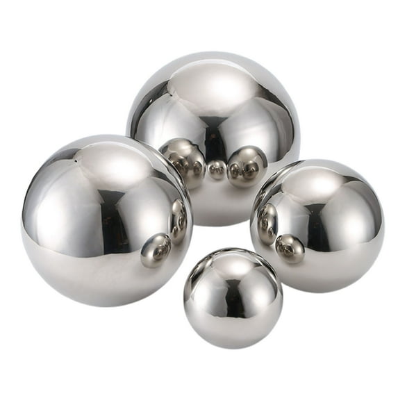 Dserhfy 6 Pcs Stainless Steel Decorative Balls Metal Hollow Balls Smooth Gazing Mirror Ball for Home Garden Décor