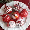 thumbnail image 1 of Dserhfy 7.5cm Christmas Balls Pinup Picture Christmas Patterns Decorative Ribbon Smooth Surface Glossy Finish Hanging Decoration Shatterproof Vibrant Decorative Christmas Balls for Party, 1 of 8