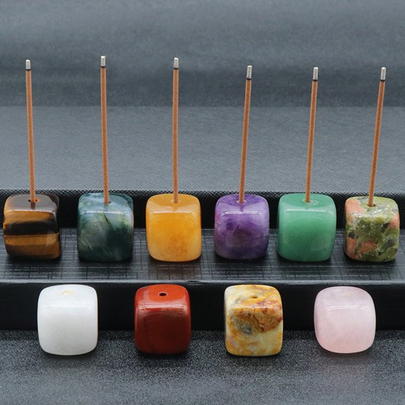 Dserhfy Agate Incense Stick Not Easily Damaged Heat-Resistant Polished Surface Square Incense Holder for Home