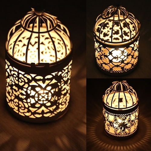 Dserhfy Antique Moroccan Style Lantern Hollow Candle Holder Stand Wedding Romantic Decor