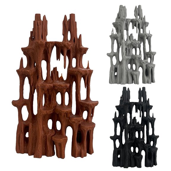 Dserhfy Aquarium Mountain View Stone Artificial Rock Formation Mountain Ornament Fish Tank Rockery Landscape Betta Hideout Cave for Small Fish Shrimp