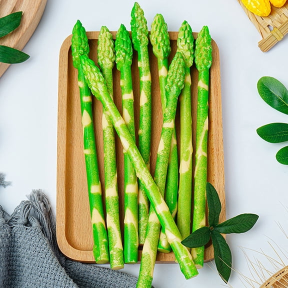 Dserhfy Artificial Asparagus Colorfast Realistic PVC High Simulation Artificial Vegetable for Kitchen