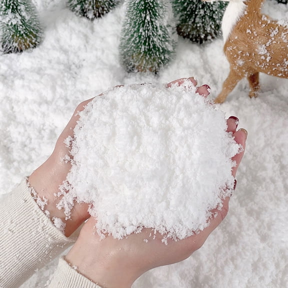 Dserhfy Artificial Instant Snow Powder Realistic Dry Faux Snow Christmas Village Craft Decoration for Winter Trees Snowflakes Decor
