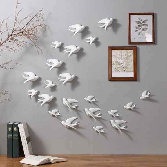 Dserhfy Birds Murals Realistic Ornamental Ceramic Wall Hanging Decorations for Living Room