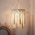 thumbnail image 1 of Dserhfy Boho Braided Lampshade Handmade Macrame Bohemian Lamp Shade Cotton Rope Hanging Lamp Shade for Bedroom Living Room Decor, 1 of 8