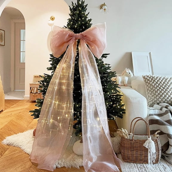 Dserhfy Bow Pendant Long Tail Extra Large Bow Decoration Flexible Tulle Bow Wedding Christmas Party Car Window Lawn Decor