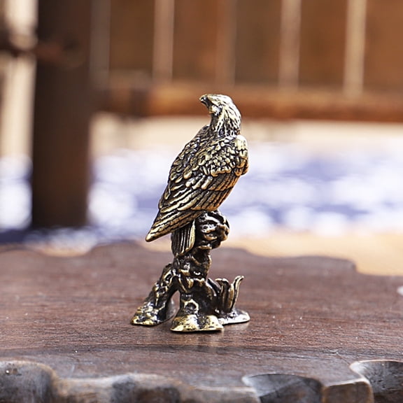 Dserhfy Brass Figurine Handmade Delicate Wear-resistant Gifts Long Lasting Antique Brass Eagle Decor Home
