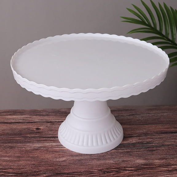 Dserhfy Cake Stand Stable Non-slip Plastic Wave Design Dessert Display Plate for Wedding