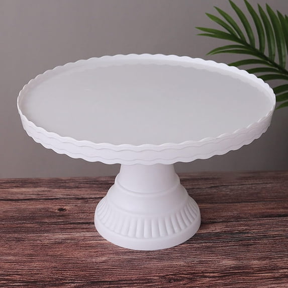 Dserhfy Cake Stand Stable Non-slip Plastic Wave Design Dessert Display Plate for Wedding