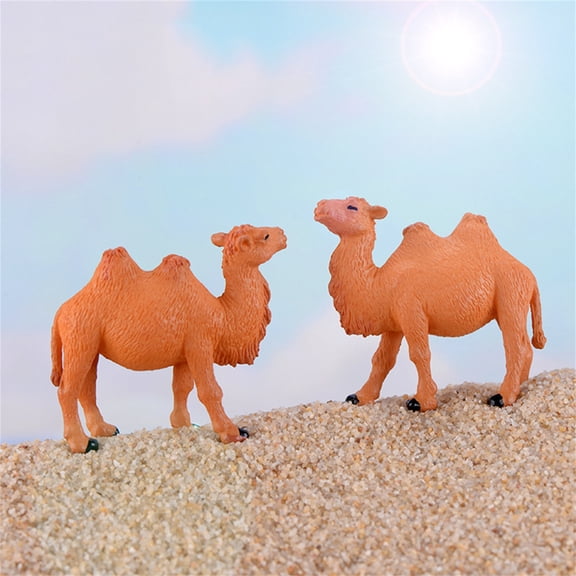 Dserhfy Camel Figurine Exquisite Realistic Plastic Micro Landscape Decor Animal Statue for Backyard